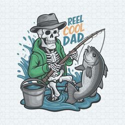 Vintage Reel Cool Dad Fishing PNG V2