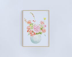 Watercolor print | Abstract flower bouquet print | floral watercolor | floral painting | watercolor painting | floral ar