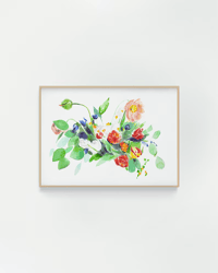 Floral watercolor print | Flower watercolor print | flower painting | art for her | wall art | home decor | floral bouqu