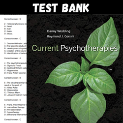 Test Bank For Current Psychotherapies 11th Edition By Danny Wedding