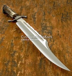 1-Of-A-Kind 23" XL heavy duty custom crown antler bowie knife