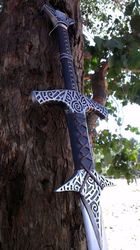 custom handmade two headed skyrim sword replica sword fantasy personalise sword viking anniversary gift for boyfriend