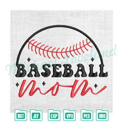 baseball mom gift machine embroidery design , embroidery design file, digital embroidery file