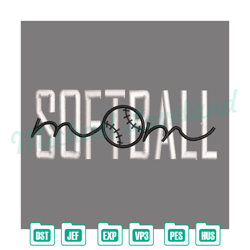 softball mom gift machine embroidery design , embroidery design file, digital embroidery file