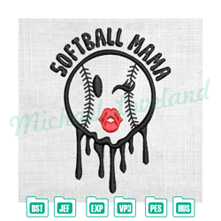 softball mama blink baseball embroidery design , embroidery design file, digital embroidery file