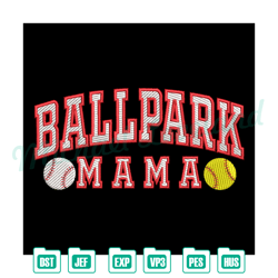 ballpark mama baseball embroidery design , embroidery design file, digital embroidery