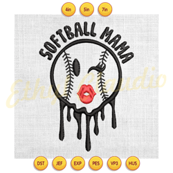 softball mama blink baseball embroidery design ,digital embroidery, embroidery file