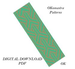 Bracelet instructions.Bead embroidery pattern on a loom in PDF format.Just download the PDFBeaded bracelet on a loom Miy