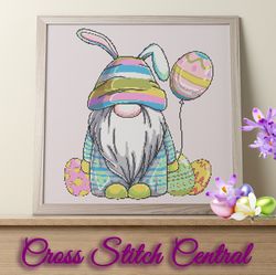 Easter Gnome With Baloon Cross Stitch Pattern PDF