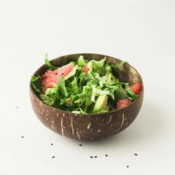 Coconut Bowls For Serving Dishes Wooden Salad Wood Reusable Bowl Serving Utensils Natural Coconut Shell Bowls Breakfast