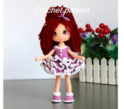 Crochet pattern doll - Princess amigurumi in clothes - Digita Patterns PDF