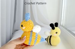 Crochet Plush Bee Pattern - Amigurumi Bee bumble - Digital Patter Tutorial PDF