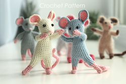 Crochet rat mouse pattern Amigurumi animal little mouse pattern Plushie mouse English tutorial PDF