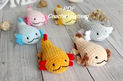 Axolotl Crochet pattern - Amigurumi pattern Axolotl plush toy - - Digital Patter Tutorial PD