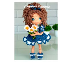 Crochet Doll Carolina Pattern - Princess amigurumi doll PDF - Digital Patter Tutorial PDF