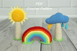 Crochet pattern weather toy SET 3 in 1 - Amigurumi collection PDF - Digital Patter Tutorial PDF