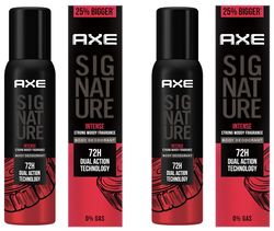 Axe Signature Intense Long Lasting No Gas Body Spray Deodorant For Men, Strong woody fragrance, 154 ml (Pack of 2)