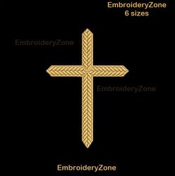 Mini Cross braid embroidery design, religious cross embroidery pattern, decor cross machine embroidery, small religion c