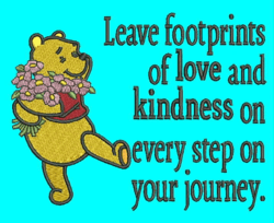 Pooh Footprints Saying & Design Embroidery. (Instant Download)