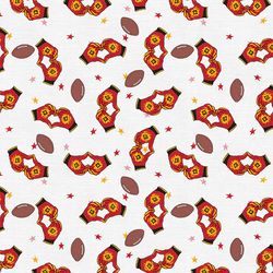 Taylor Swift/Travis Kelce KC Chiefs Heart Hands Cotton Fabric, BTY - NEW FABRIC!