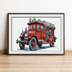 digital art for children Fire truck