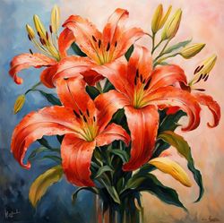 Digital Lily Flowers Art: Digital Beauty for Your Wall