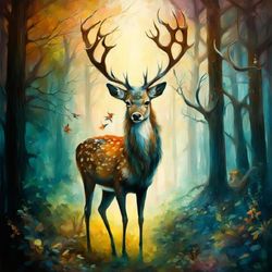 Majestic Stag: Digital Art for Nature Enthusiasts