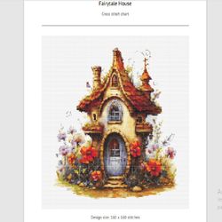 Cross Stitch Pattern Fairytale House-digital download