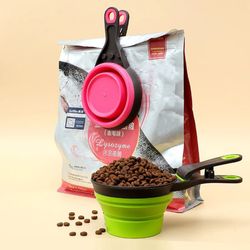 3 in 1 Pet Food Spoon Bowl New ECO-friendly Silicone Dog Bowl Cat Food Bag Sealing Clips 1 Cup 237ml