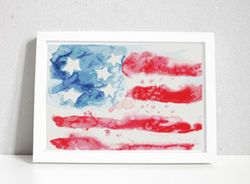Watercolor USA flag cross stitch Fullcoverage cross stitch pattern Patriotic 4th of July Independence Day xstitch PDF