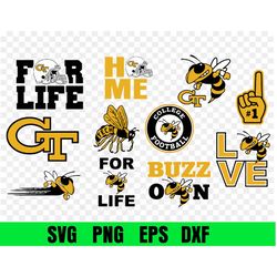 Buzz Ogn Georgia Tech Yellow logo, bundle logo, svg, png, eps, dxf, n-c-aa logo