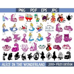 200 Alice in Wonderland SVG Bundle, Alice SVG, Alice in Wonderland Clipart, Alice in Wonderland Svg, Bundle Svg