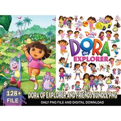 128 Files Dora Of Explorer and Friends Bundle Png, Cartoon Svg