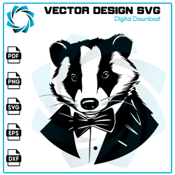 Badger SVG, Badger PNG, Badger vector, Badger, Vector, SVG, Digital Files 1