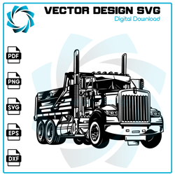 Semi Truck Svg, Semi Truck Clipart, Semi Truck Cricut, Semi Truck Cutfile, Semi Truck Shirt, Semi Trailer Svg 5