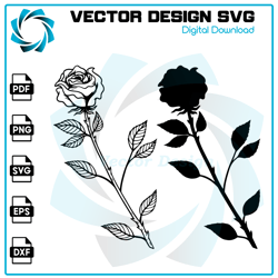 Rose Svg, Red Rose Svg, Flower Svg, Rose Vector, Rose Clipart, Rose Cricut, Rose Cut file, Rose Flower Svg, Floral Svg