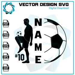 Soccer Svg, Soccer Player Svg, Soccer Monogram Svg, Soccer Clipart, Soccer Cricut Cut file, Name Soccer PNG