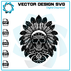 Native American Svg, Indian Chief Svg, Indian Svg, Indian Clipart, Warriors Svg, Headdress Svg, Chief Svg, Tribal Svg