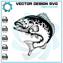 Grouper Fishing Svg, Fishing Svg, Grouper Fish Svg, Grouper Clipart, Grouper Vector, Grouper Cricut, Grouper