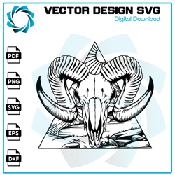 Ram Skull Desert Svg, Ram Skull Svg, Ram Svg, Sheep Svg, Desert Cactus Svg, Ram Skull Boho Svg, Ram Clipart, Ram Cricut,