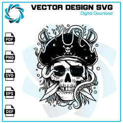 Pirate Skull Svg, Pirate Svg, Pirate Ship Svg, Skull Octopus Svg, Pirate Skull Clipart, Pirate Criuct, Pirate Shirt 21