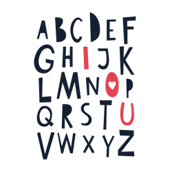 ABC I Love You Svg, Valentine Svg, Cut File For Cricut Silhouette, Eps Png Dxf Printable Files.