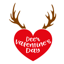 Deer Valentine's Day Svg, Valentine Svg, Cut File For Cricut Silhouette, Sticker, Eps Png Dxf Printable Files,