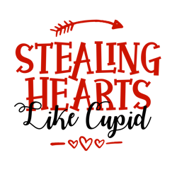 Stealing Hearts Like Cupid Svg, Valentine Svg, Cut File For Cricut Silhouette, Sticker, Eps Png Dxf Printable Files.