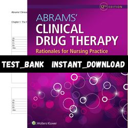 Test Bank for Abrams Clinical Drug Therapy Rationales for Nursing Practice, 12th Edition Frandsen PDF | Instant Download