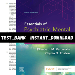 Test Bank for Essentials of Psychiatric Mental Health Nursing 4th Edition by Varcarolis PDF | Instant Download | All Cha
