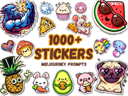 Sticker Midjourney Prompts AI PNG Graphic