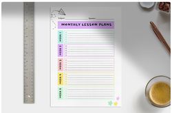 Teacher Monthly lesson Plans in Pastel Doodle illustration Style