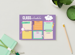 Purple Colorful Playful Illustrative Cute Class Schedule