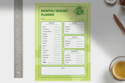 Minimalist illustrative Monthly budget Planner